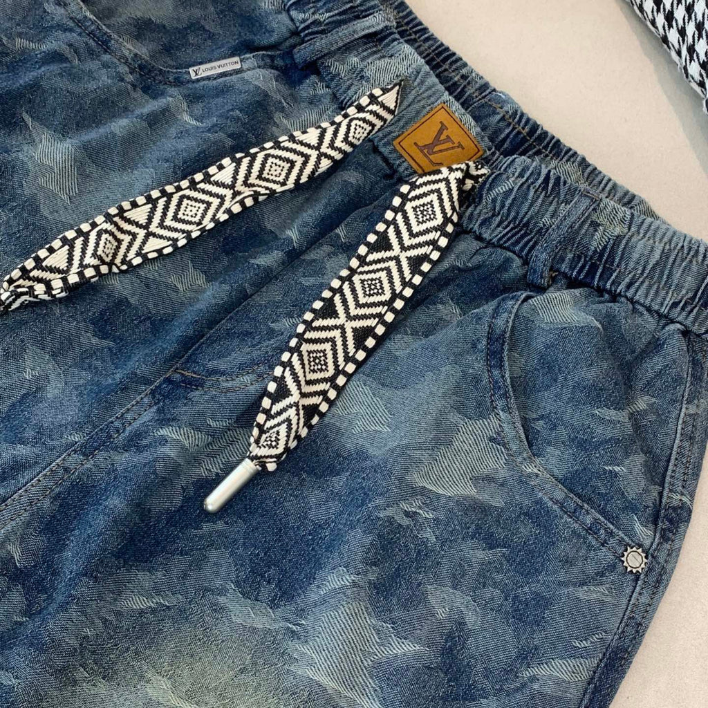 Louis Vuitton Denim Shorts Distressed Finish