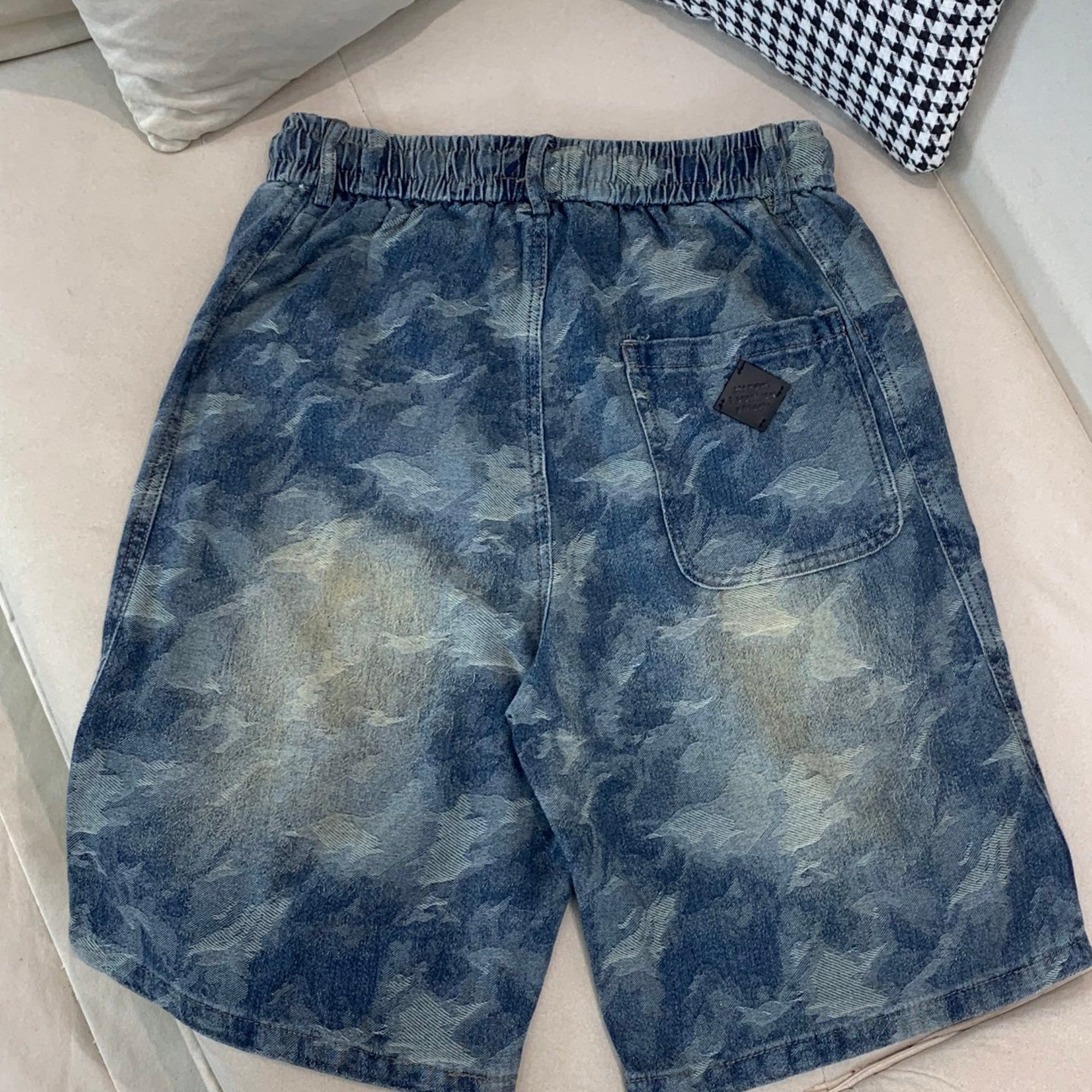 Louis Vuitton Denim Shorts Distressed Finish