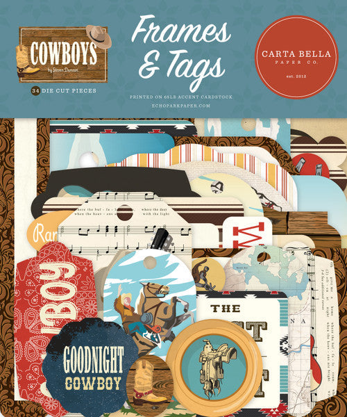 Carta Bella Paper Co. - Cowboys Collection - Frames And Tags - LAST CHANCE!