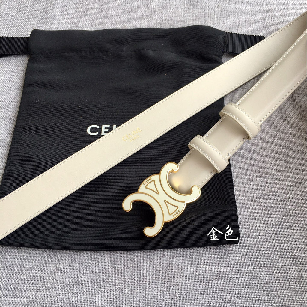 Authentic Celine Women‘s Leather Belt – Triomphe Buckle